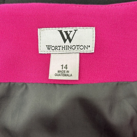 Worthington Art Deco Pencil Skirt Lined Zipper Size 14 Office Polkadot Work Suit - Picture 8 of 16